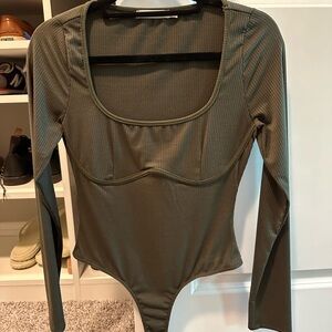 Olive Long Sleeve Bodysuit